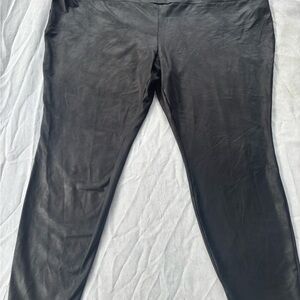 Black Faux Leather Leggings size 2x, 20w-22w